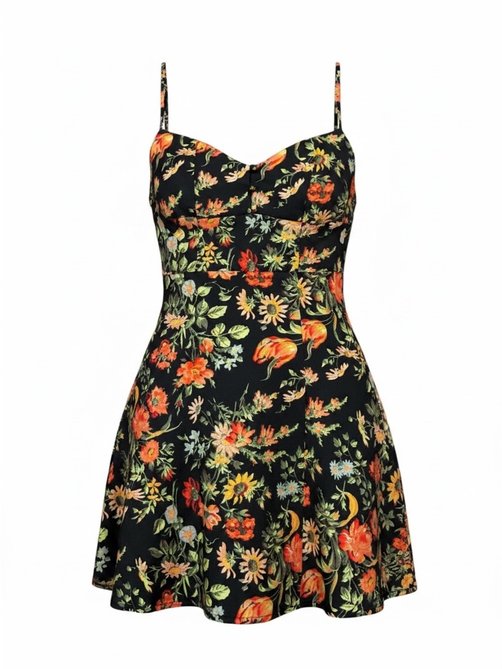 Urban Outfitters Petra Satin Sweetheart Mini Dress Floral Fun Trendy Flirty